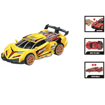 Vardem Sürtmeli Işıklı ve Sesli Renkli Yarış Arabası - 6