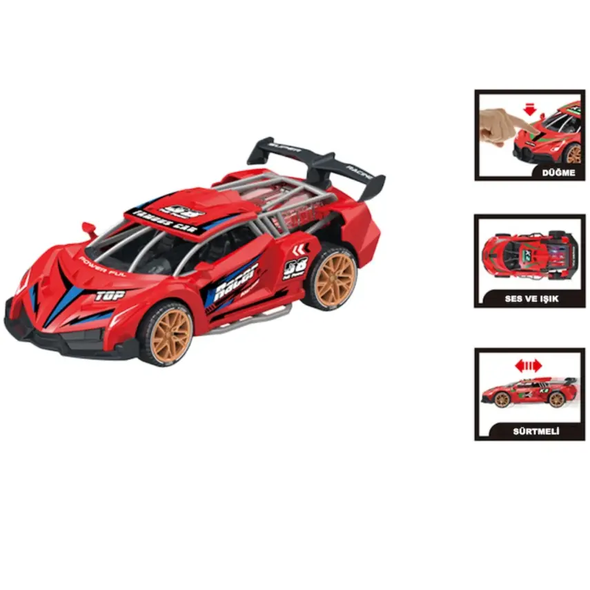Vardem Sürtmeli Işıklı ve Sesli Renkli Yarış Arabası - 5