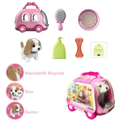 Vardem Taşıma Araba Çantalı Hareketli Pilli Köpek Set - 3