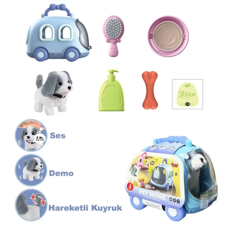 Vardem Taşıma Araba Çantalı Hareketli Pilli Köpek Set - 2