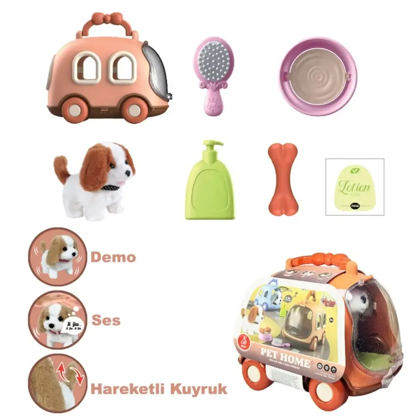 Vardem Taşıma Araba Çantalı Hareketli Pilli Köpek Set - 6