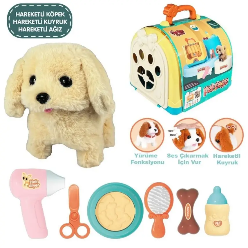 Vardem Taşıma Çantalı Hareketli Pilli Köpek Set1 Pet Shop - 2