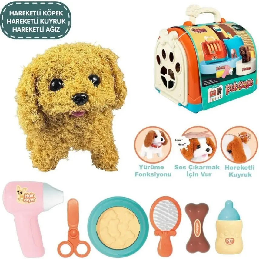 Vardem Taşıma Çantalı Hareketli Pilli Köpek Set2 Pet Shop - 2