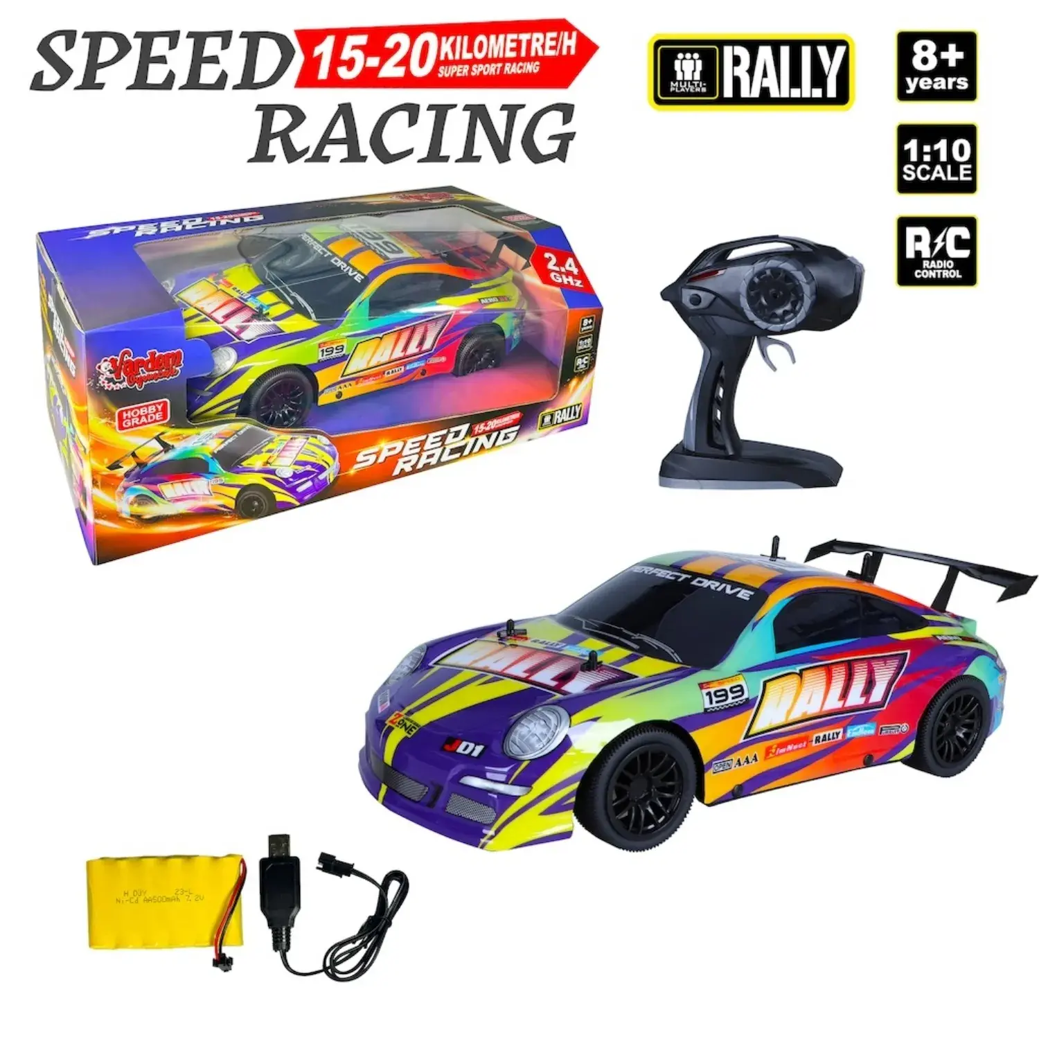 Vardem Uzaktan Kumandalı Full Fonksiyon 2.4G Şarjlı 1:10 Ralli