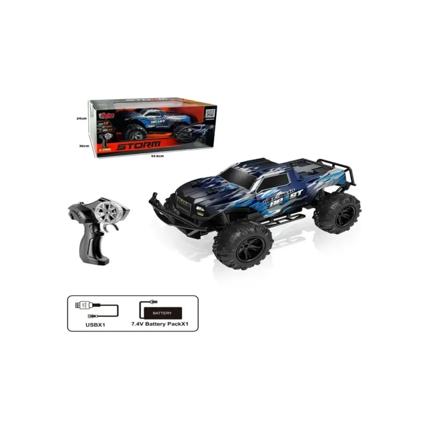 Vardem Uzaktan Kumandalı Full Fonksiyon 2.4Ghz Şarjlı Storm Off Road Araba 1:8 - 3