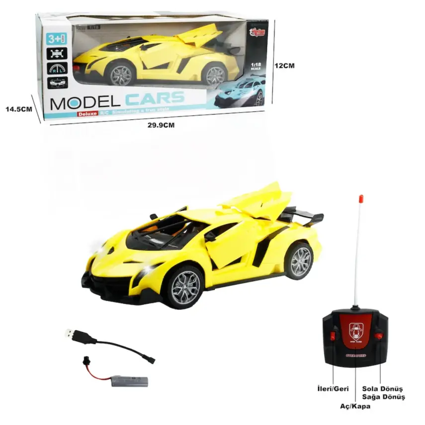 Vardem Uzaktan Kumandalı Full Fonksiyon Şarjlı Kapı Ve Bagajı Açılan Araba 1:18 - 3
