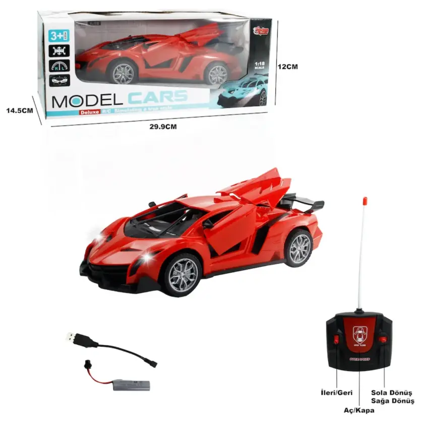 Vardem Uzaktan Kumandalı Full Fonksiyon Şarjlı Kapı Ve Bagajı Açılan Araba 1:18 - 1