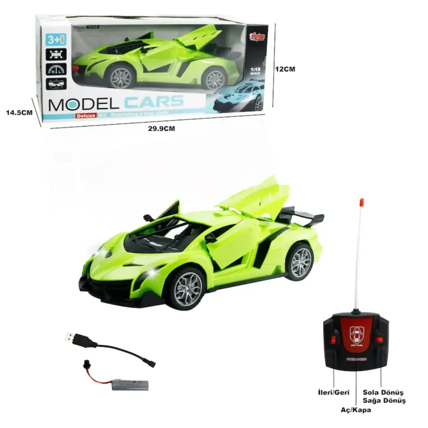 Vardem Uzaktan Kumandalı Full Fonksiyon Şarjlı Kapı Ve Bagajı Açılan Araba 1:18 - 2