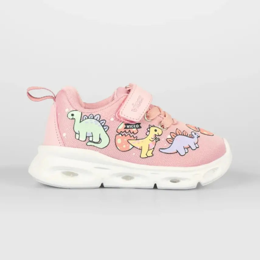 Vicco Dino Ayakkabı Spor Patik Işıklı Phylon Pudra - 1