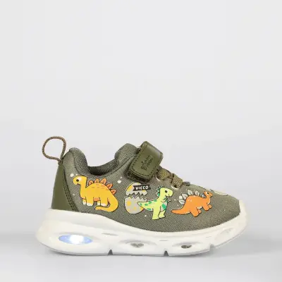 Vicco Dino Erkek Bebek Spor Ayakkabı Işıklı Phylon Haki - 3