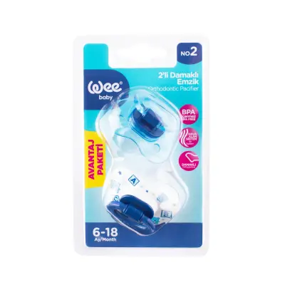Wee Baby Damaklı Emzik 2li 6-18 Ay (1)