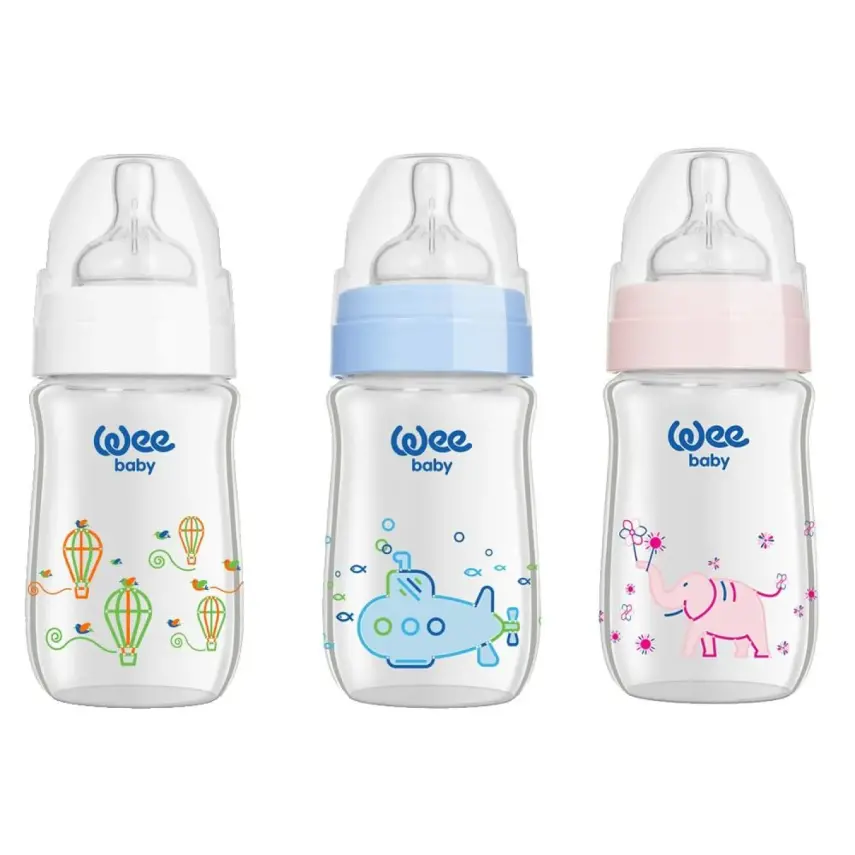 Wee Baby Klasik Plus Geniş Ağızlı Isıya Dayanıklı Cam Biberon 180 ml - 1