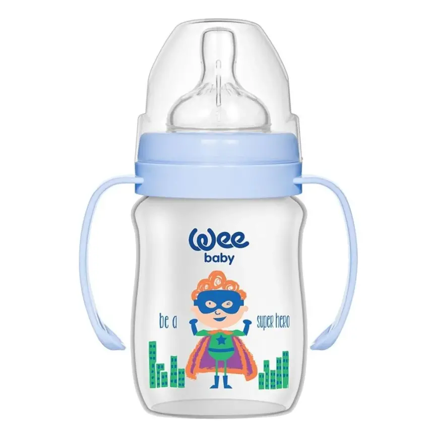 Wee Baby Klasik Plus Geniş Ağızlı Kulplu PP Biberon 150 ml - 3