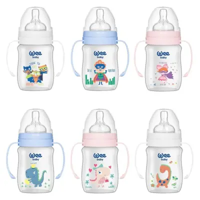 Wee Baby Klasik Plus Geniş Ağızlı Kulplu PP Biberon 150 ml 
