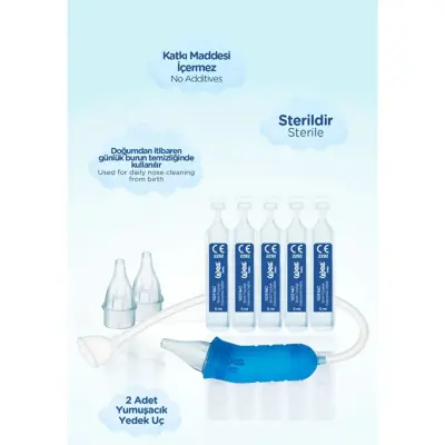 Wee Baby Nanninom Burun Aspiratörü +2 Yedek Uç + Serum Fizyolojik - 5