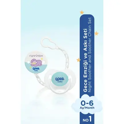 Wee Baby Nanninom Gece Emziği ve Emzik Askısı Seti (1)