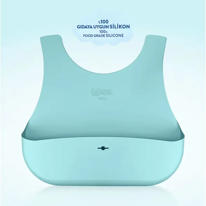 Wee Baby Nanninom Silikon Mama Önlüğü Mavi - 4