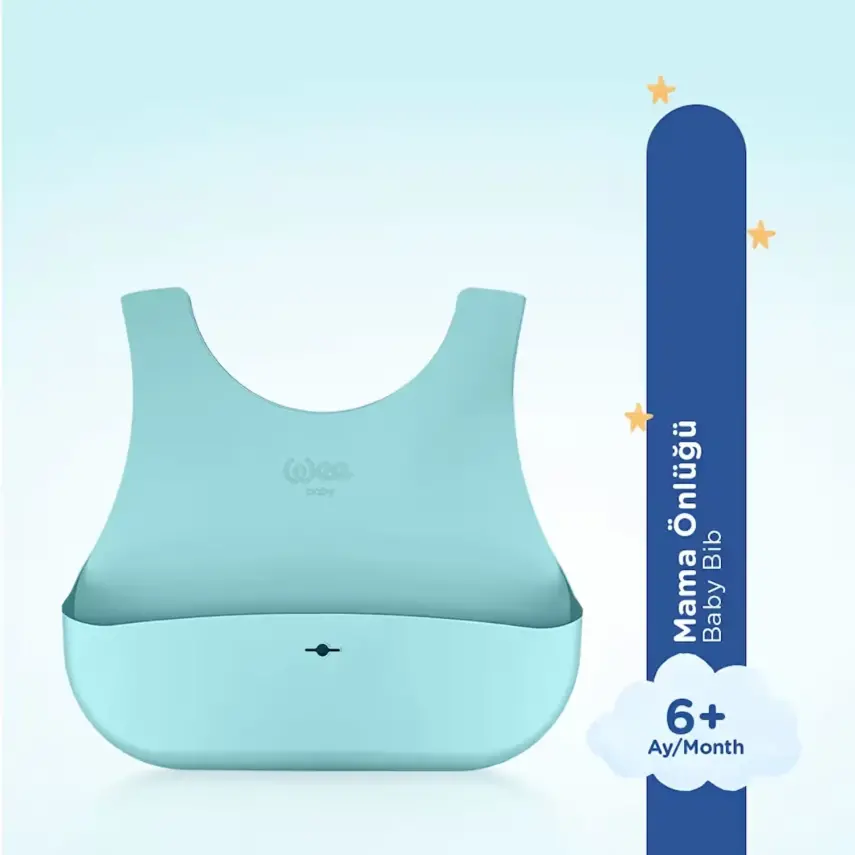 Wee Baby Nanninom Silikon Mama Önlüğü Mavi - 2