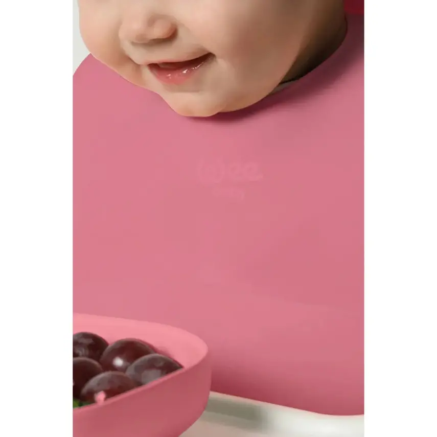 Wee Baby Nanninom Silikon Mama Önlüğü Pembe - 5