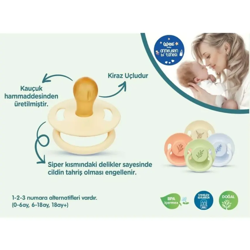 Wee Baby Pure Kauçuk Emzik No:1 - 9