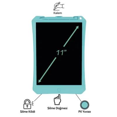 Wicue LCD Dijital Çizim Tableti 11" Mavi - 3