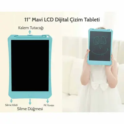 Wicue LCD Dijital Çizim Tableti 11" Mavi - 5