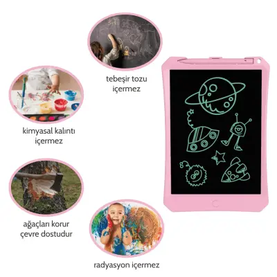 Wicue LCD Dijital Çizim Tableti 11" Pembe (1)