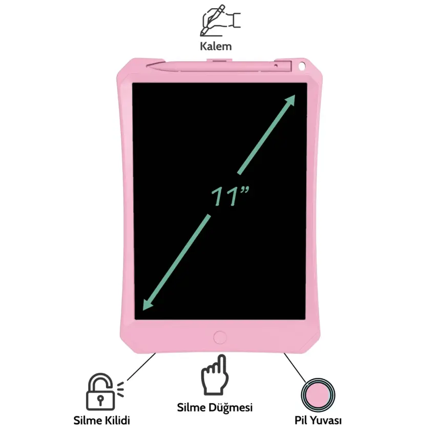 Wicue LCD Dijital Çizim Tableti 11" Pembe - 4