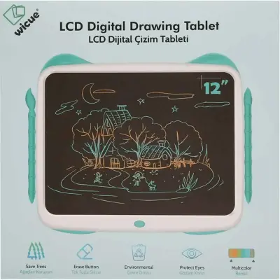 Wicue LCD Dijital Çizim Tableti Renkli 12'' Mavi - 8