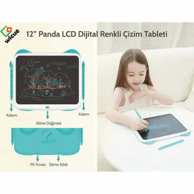 Wicue LCD Dijital Çizim Tableti Renkli 12'' Mavi (1)
