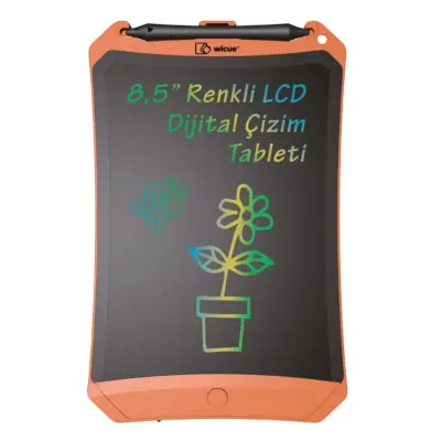 Wicue LCD Dijital Mıknatıslı Renkli Çizim Tableti 8,5" Turuncu
