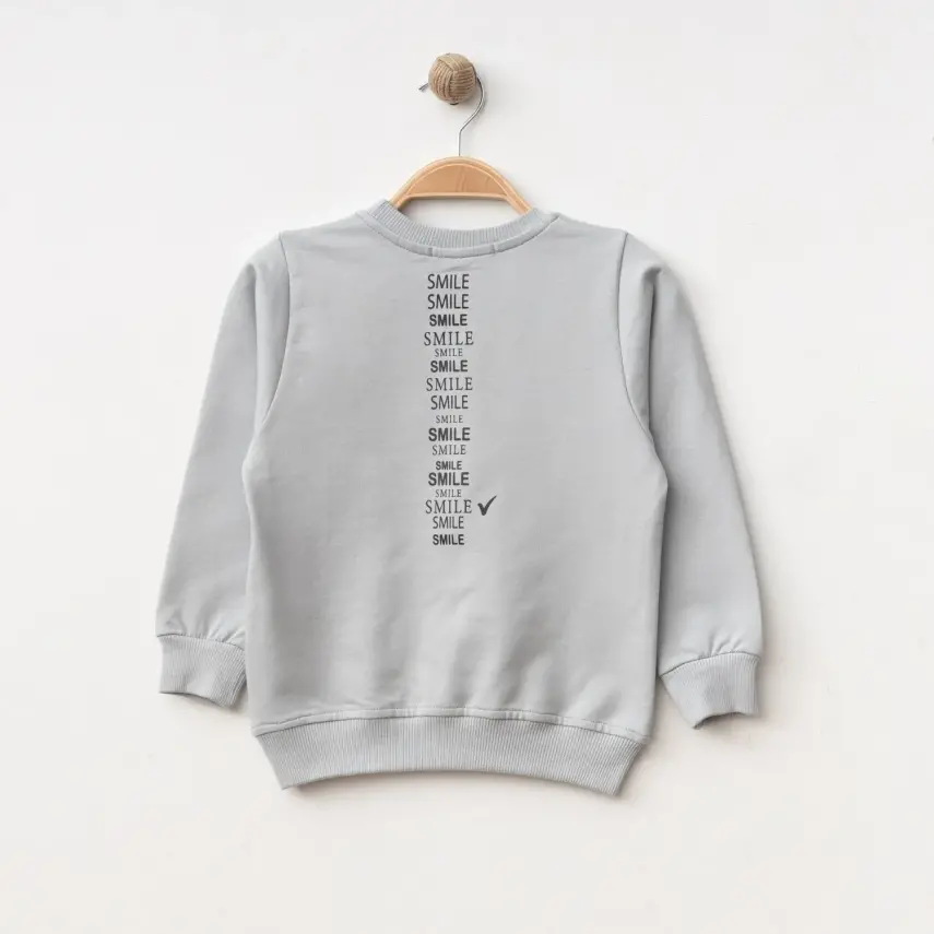 Winimo 2li Çocuk Takım Smile Smile Baskılı Boyalı Gri Unisex  - 2