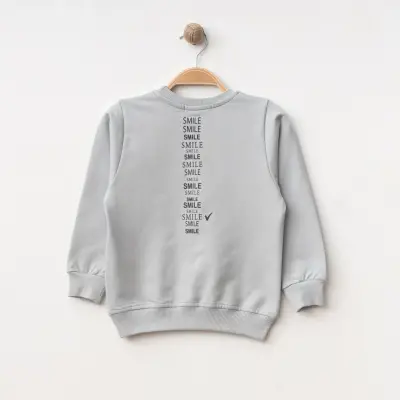 Winimo 2li Çocuk Takım Smile Smile Baskılı Boyalı Gri Unisex  - 7