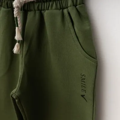 Winimo 2li Çocuk Takım Smile Smile Baskılı Haki Unisex  - 11