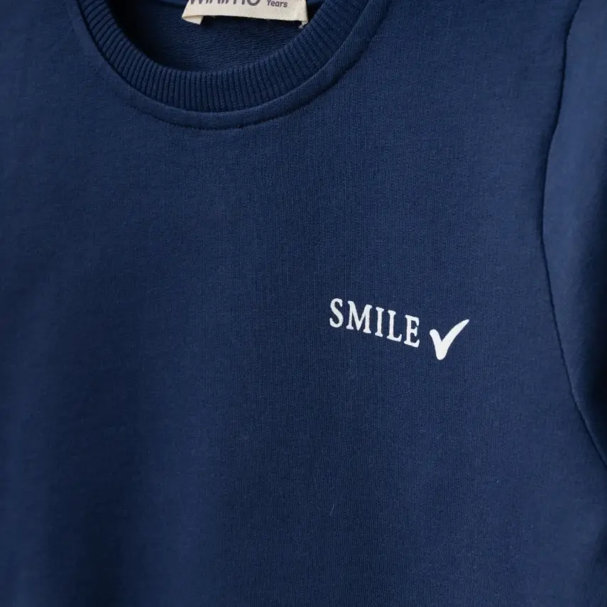 Winimo 2li Çocuk Takım Smile Smile Baskılı Lacivert Unisex  - 7