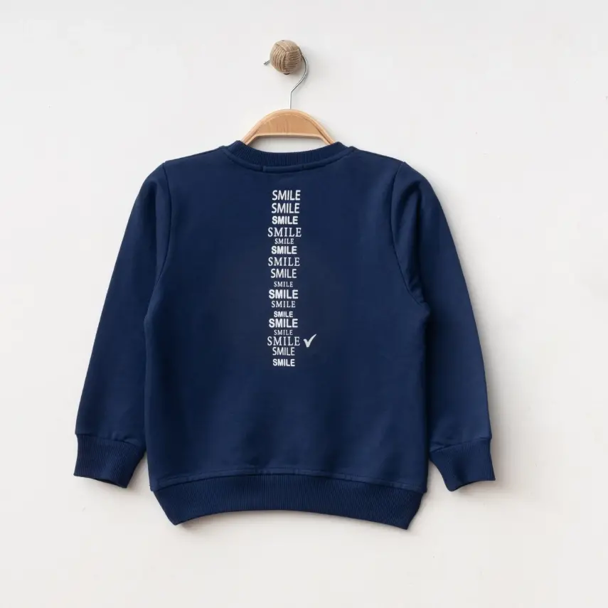 Winimo 2li Çocuk Takım Smile Smile Baskılı Lacivert Unisex  - 10