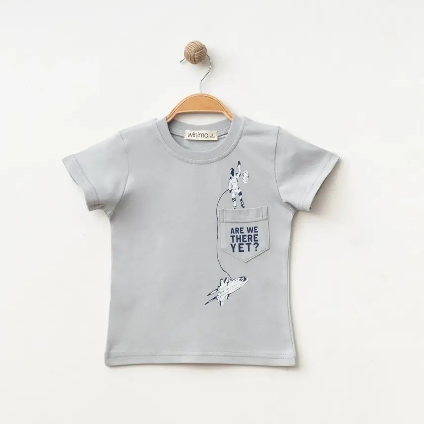 Winimo Are There Yet Baskılı Erkek Çocuk T-Shirt Boyalı Gri - 1