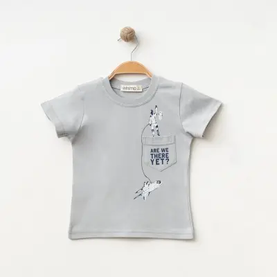 Winimo Are There Yet Baskılı Erkek Çocuk T-Shirt Boyalı Gri - 3
