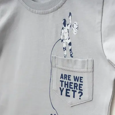 Winimo Are There Yet Baskılı Erkek Çocuk T-Shirt Boyalı Gri - 4