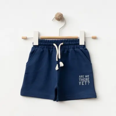 Winimo Are We There Yet Baskılı Çocuk Şort Unisex Lacivert - 4
