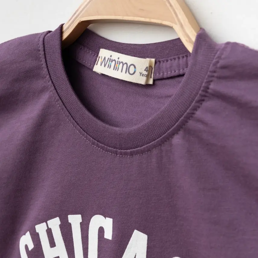 Winimo Chicago Baskılı Çocuk T-Shirt Unisex Mor - 2