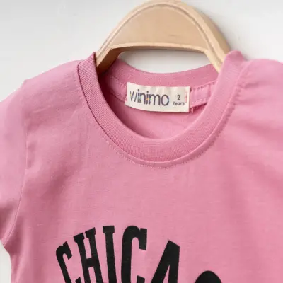 Winimo Chicago Baskılı Kız Çocuk T-Shirt Pembe - 2
