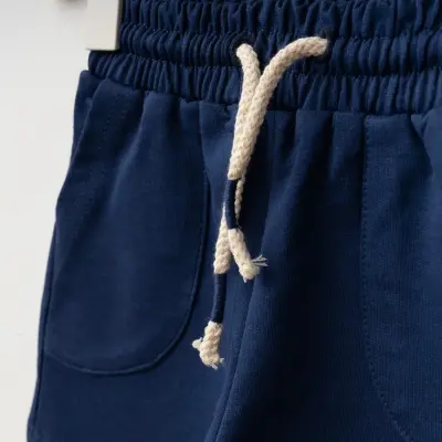 Winimo Çiçek Baskılı Kız Bebek Şort Lacivert (1)