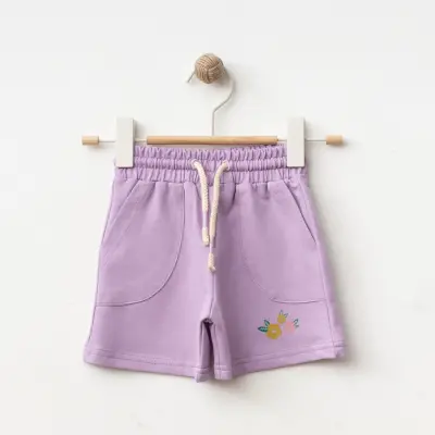 Winimo Çiçek Baskılı Kız Bebek Şort Lila
