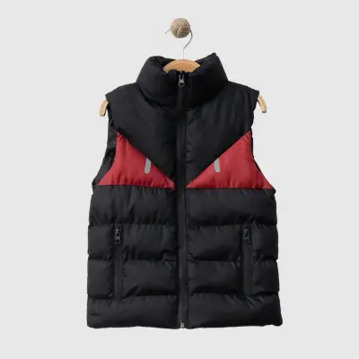Winimo Çocuk Şişme Yelek Fermuarlı Cepli Siyah Unisex