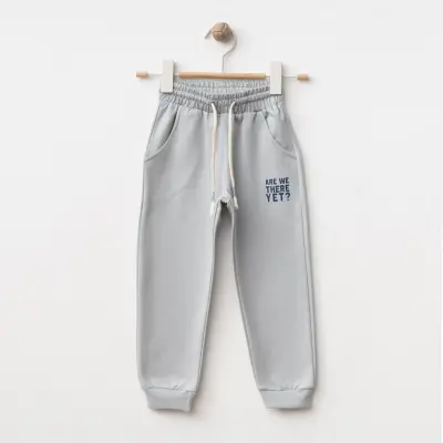 Winimo Erkek Çocuk Eşofman Altı Are We There Yet Baskılı Boyalı Gri - 4