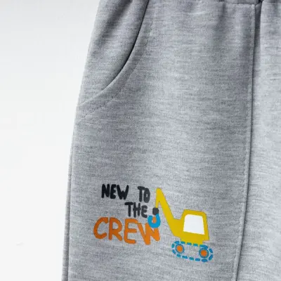 Winimo Erkek Çocuk Eşofman Altı New To Crew Baskılı Gri - 3