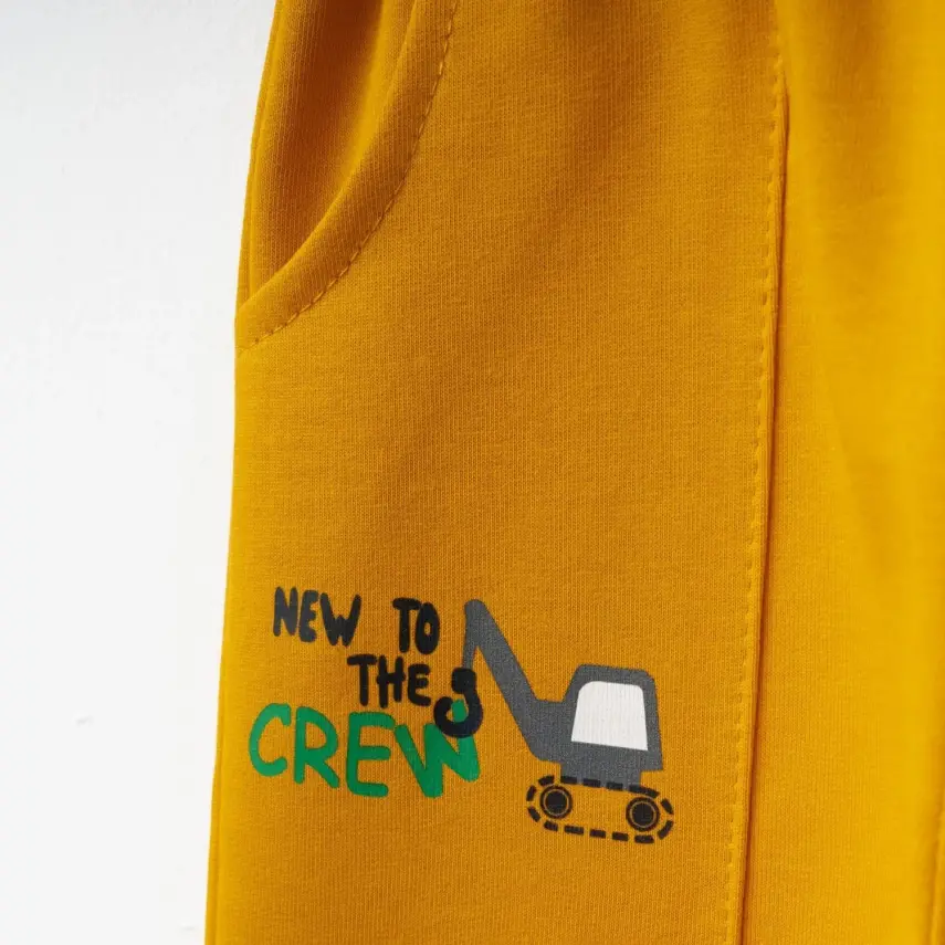 Winimo Erkek Çocuk Eşofman Altı New To Crew Baskılı Hardal - 2