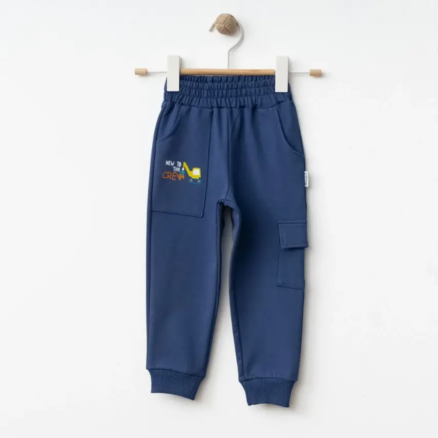 Winimo Erkek Çocuk Eşofman Altı New To Crew Baskılı İndigo - 4