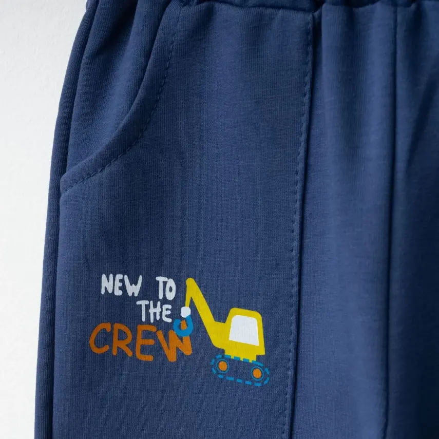 Winimo Erkek Çocuk Eşofman Altı New To Crew Baskılı İndigo - 3